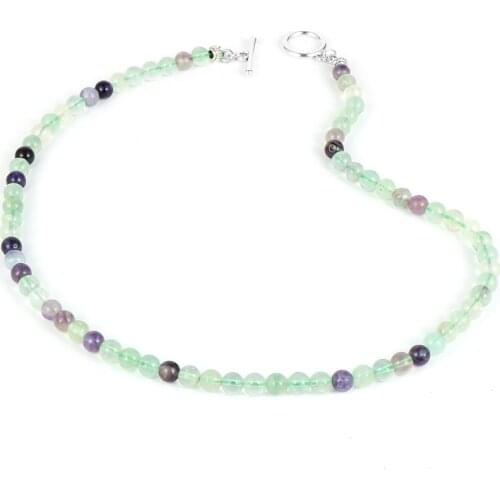 Fluorite Necklace For Women 2020 Fashion BOHO Natural Stone Crystal Quartz Beaded Choker Necklaces Female Wedding Party Jewelry