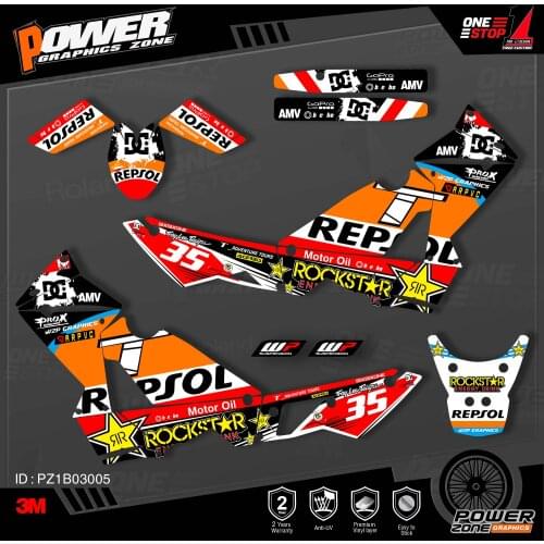 PowerZone Custom Team Graphics Backgrounds Decals 3M Stickers Kit For KTM ADV 950 990 105