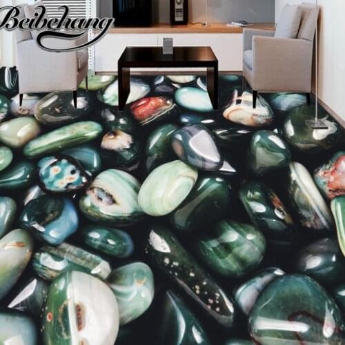 Beibehang Custom Flat Wallpaper 3D Stone Bathroom Floor Sticker Wall Mural Wear Non-slip Thicken PVC Self-Adhesive Waterproof