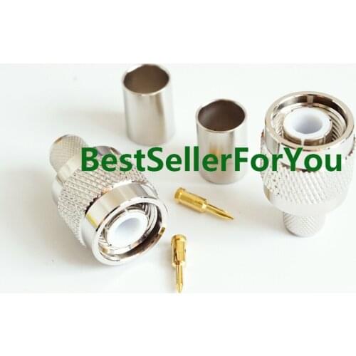 1Pcs Connector TNC Plug Male Crimp For RG5 RG6 5D-FB LMR300 Cable RF Coaxial Connector