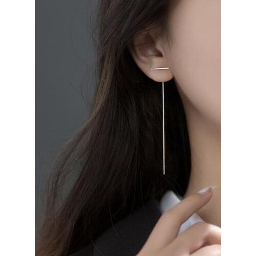 Drop Thread Earrings 100% Guaranteed 925 Sterling Silver Earrings Simple Style
