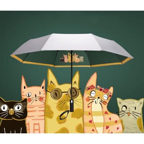 Three folding umbrella 2020creative Super UV Sun Protection umbrella rain woman Sunscreen umbrellas man cartoon Anti-uv parasol