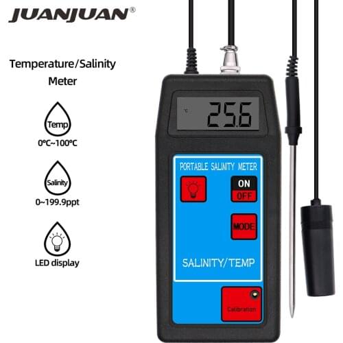 Salinity-8425 Salinity/Temp Meter Portable Measuring Food Aquarium Lab Beverages Drink Salt Concentration Meter 30% off
