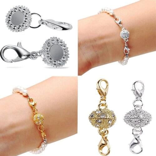 All-match 10mm Diamond DIY Two-headed Lobster Clasp Magnet Clasp Necklace Bracelet Clasp Wholesale Jewelry