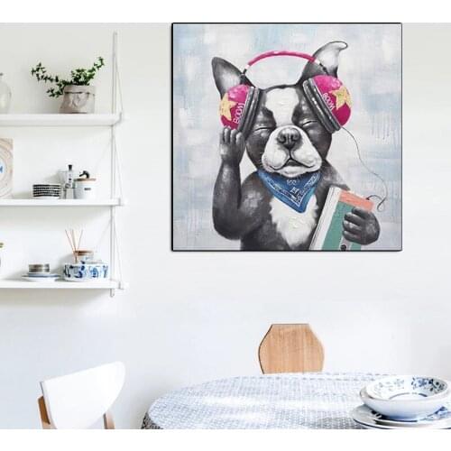Vivid and lovely Watercolor Animal Dog Pig Hand Painted Poster Canvas Painting Wall Picture Nordic Home Room Decoration Cuadros