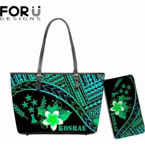 FORUDESIGNS Tote Bag Fashion Kosrae Polynesian Plumeria Women Handbag Shoulder Bags Female Casual Large Capacity Top-Handle Bag