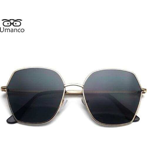 2021 Summer Oversized Sunglasses for Women Men Square with Gold Metal Frame AC Gradient Lens Girls Ladies Eyeglasses Anti UV400
