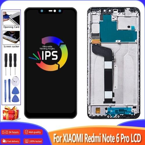 AAA Quality LCD+Frame For Xiaomi Redmi Note 6 Pro LCD Display Screen 10-Touch Tested Replacement DisplayFor Redmi Note 6 Pro LCD