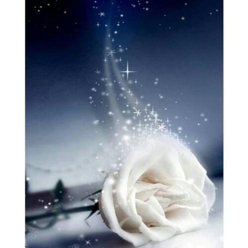 5d diamond painting white rose flower home decoration full square drill diamond mosaic handicraft 3d round diamond embroidery