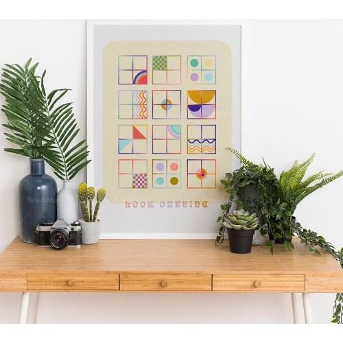 Abstract posters, look at the abstract color printable decorative wall posters outside, the best gift posters for children’s roo