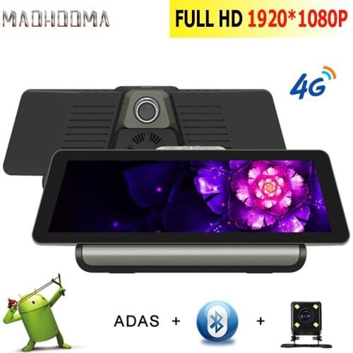 MaoHooMa 4G Wifi 10'' Car DVR Camera Android 5.1 GPS Navigation ADAS Remote Monitor Dual Len Dash Cam with Rear View Camera DVRS