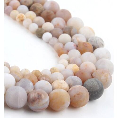 Natural Agates Dull Polished Matte Beads 6-12mm Loose Spacer Stone For DIY Jewelry Making Bracelet Charms Accessories 15''Inche