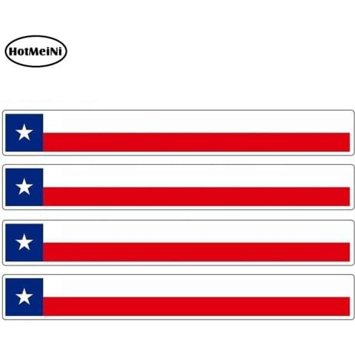HotMeiNi 13cm x 1.7cm 4pcs Car Stripe Motorcycle Racing Flag Sticker Car Bumper Decal Bike Moto Tuning Texas USA Car Stickers