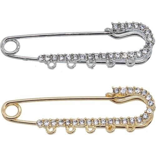 Classic inlaid high-grade CZ rhinestone charm pin female models long brooch delicate jewelry hundred matching fashion style