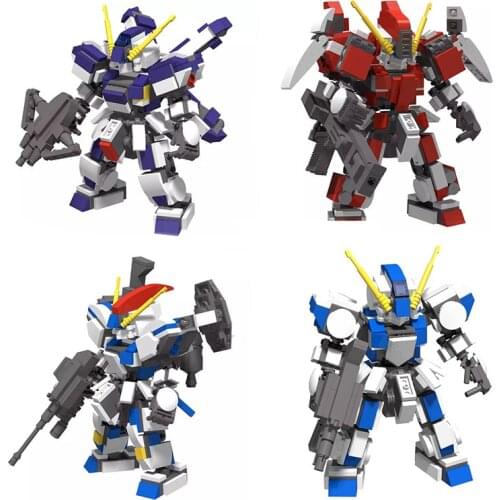 13cm Robots Building Blocks Kids Toy Action Figure Model Toys For Children Anime Soldier Assemble Bricks Dolls