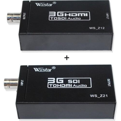Wiistar 3G HDMI to SDI BNC Converter + SDI to HDMI Converter 1080P HDMI SDI / BNC Extender Over single 100m/328ft Coaxial Cables