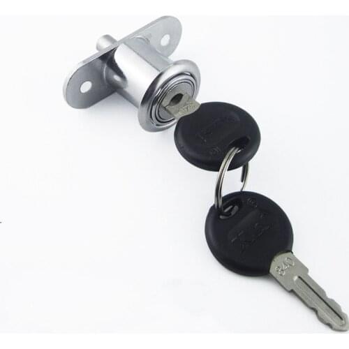Plunger Push Lock With 2 Key For Sliding Glass Door Showcase Lock Furniture Cabinet Lock 24mm Thickness Hardware