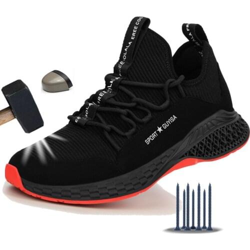 Manlegu Work Sneakers Indestructible Shoes Puncture-Proof Safety Shoes Work Safety Boot Breathable Steel Toe Air Safety Boots