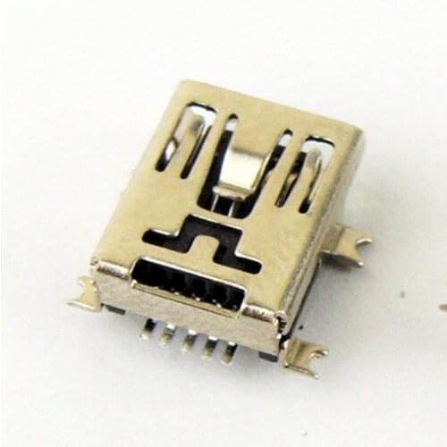 Blue copper high quality all copper USB socket Mini USB 5p female mount USB interface(10pcs)