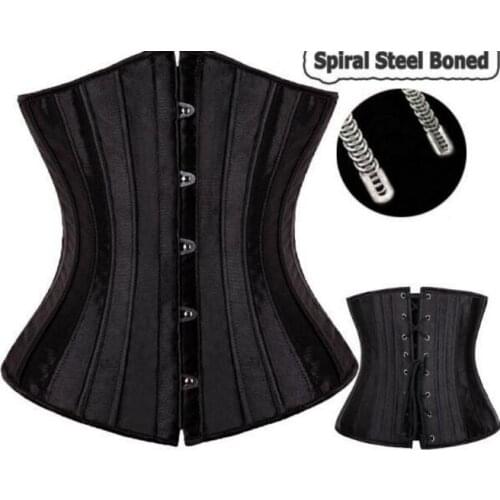 Women Sexy Waist Cincher Corsets 28 Steel Boned Bustiers Corset Underbust Satin Body Shaper Lingerie Waist Cincher Corselet