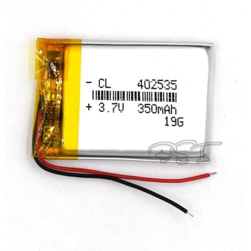 10Pcs 3.7V 350mAH 402535 Li-Polymer Rechargeable lithium Li-ion Battery For Toy Recorder GPS MP3 MP4 Cell phone Glasses Navigato