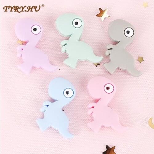 TYRY.HU 10pc Animal Silicone Beads Food Grade Cartoon Teether BPA Free Baby Teething Toys DIY Pacifier Chain Accessories