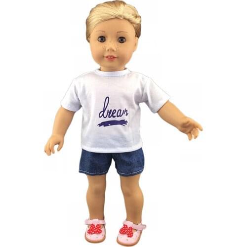18 inch Doll Tee+Pants-Fashioh clothes for My baby 17''/18''/43-46cm life/generation doll-cute Accessories Outfit fit Girl Gift
