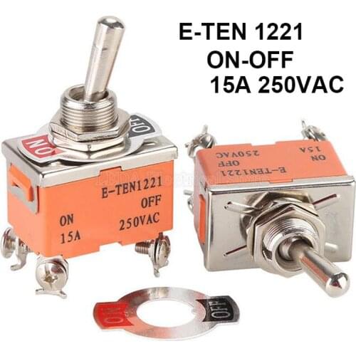 2Pcs E-TEN1221 4Pin SPST 4 Terminal ON-OFF 15A 250V Toggle Switch Rocker Switch The Power Switch Micro Switch E-TEN 1221 Orange