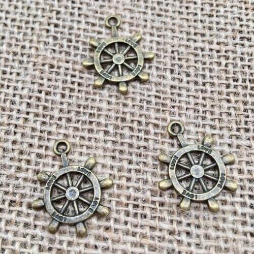 Hight quality 20 pcs alloy Rudder charms fit DIY handmade necklace earring bracelet charms Jewelry Making