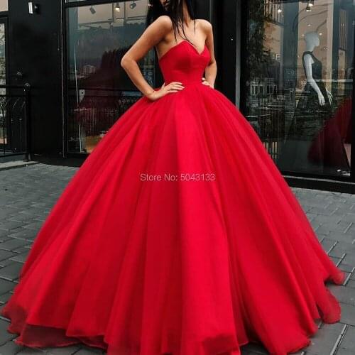 2020 Red Princess Prom Dresses Off Shoulder Sweetheart Ball Gown Formal Prom Gown Vestido De Festa Celebrity Evening Party Dress