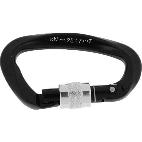 25KN Screw Lock D Ring Carabiner Clip Rock Climbing Rappelling Gear