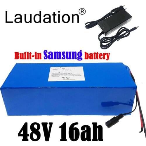 Laudation 48V 16ah Battery 13S5P 18650 Pack 54.6V 16000mah With 25A BMS Charger For Small Motorcycles/Electric Bicycles/Scooters