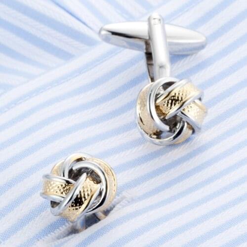 Business Cufflinks French Shirts Cuffs Buttons Gold and White Two-color Twist-shaped Cuff Links Fashion Mens Womens Jewelry