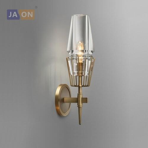 E14 Edison Retro American Copper Glass Classic LED Lamp LED Light Wall lamp Wall Light Wall Sconce For Store Foyer Bedroom