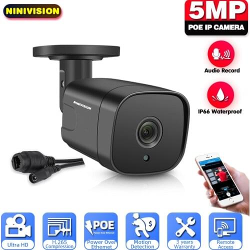 Audio POE IP Camera in Surveillance camera HD 5.0MP 2592*1944P Email Alert XMEye ONVIF P2P Motion& Face Detection RTSP DC12V&48V