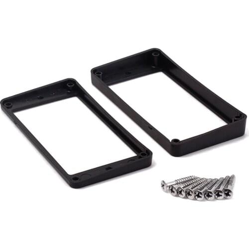 2PCS Black Curved Humbucker Pickups Frame Mounting Rings for Electric Guitar