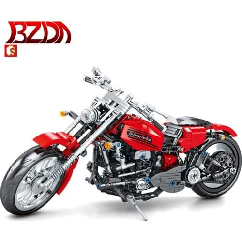 BZDA City Technology Motorcycle Assembly Creator Expert MOTO Car Model Building Block Puzzle Boy Toy Child Birthday Gift