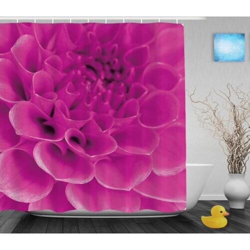 Beautiful Flowers Petals Bathroom Shower Curtain Nature Plants Decor Shower Curtains Waterproof Polyester Fabric With Hooks