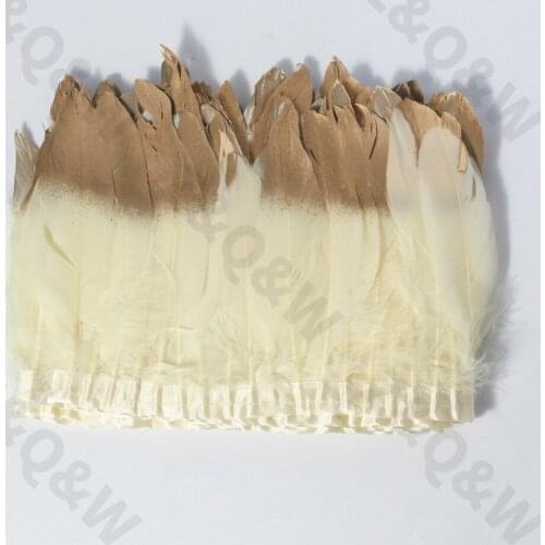 Cream yellow goose feather spray gold head to make 2 meters cloth edge DIY shopping festival costume costume skirt decoration