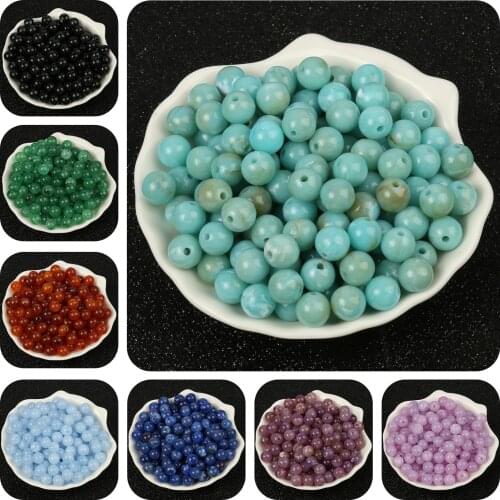 6/8/10mm Imitation Natural Stone Round Acrylic Beads Clouds Effect Beads For Jewelry Makeing Bracelet necklace DIY Accessory