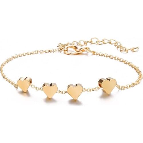 Modyle 2020 Hot New Fashion Adjustable Chain Heart Bracelet For Women Sample Jewelry Gift