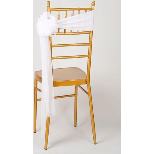 Hot Wedding Decoration White Pink Red Stretch Muslin Bow Chair Sash Boy Girl Baptism Party Favor Elastic Spandex Band 50 Pieces