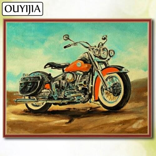 Motorcycle Cartoon OUYIJIA 5D DIY Diamond Full Square Moto Picture Of Rhinestone Embroidery For Sale Diamond Mosaic Car
