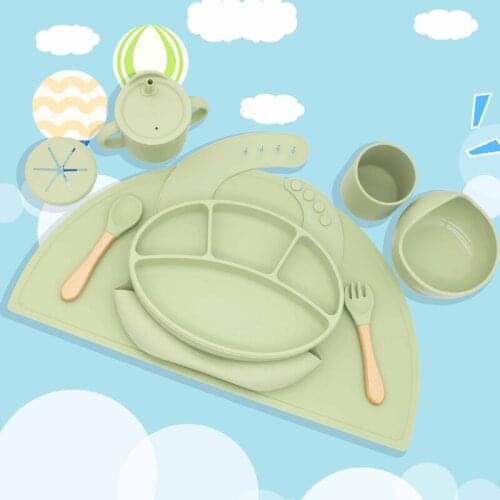 Baby Dishes Set 8 Pieces Kids Plate Bowl Spoon Fork BPA Free Gifts for Boys Girl 87HD