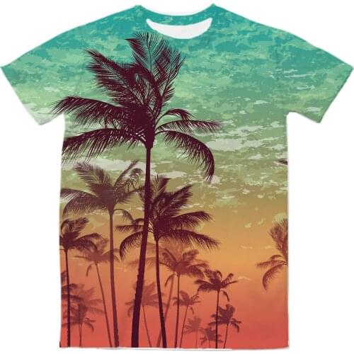 REAL American US SIZE Beach Cali Vibes Custom Made Sublimation Print Mens Clothing Top T-Shirt