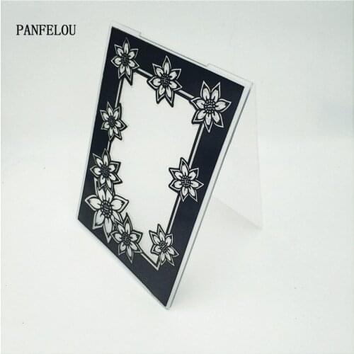 PANFELOU Easter The flower border Embossing folders Plastic For Scrapbooking DIY Template Fondant Cake Photo Album Card Making
