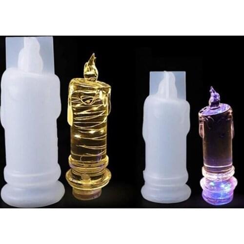 Candle Holder Silicone Mold For Handmade Epoxy Resin Tray Light Moulds For Desktop Decoration Jewelry Making Tools