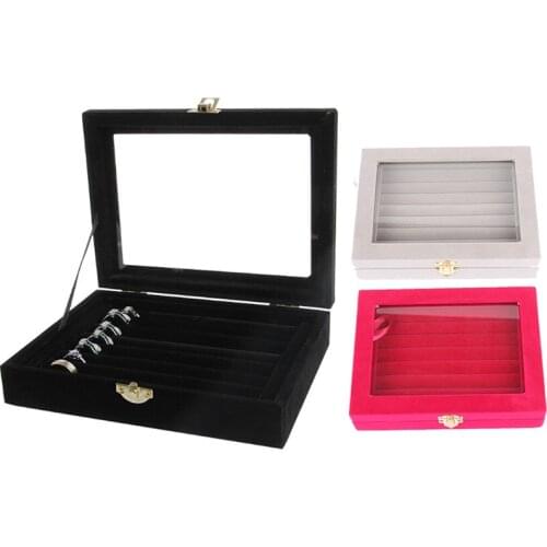 Portable Jewelry Ring Earring Display Organizer Box Jewelry Stand Holder Girl Women Gift Decoration Makeup Storage Box Fashion