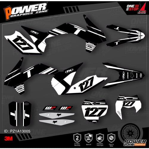 PowerZone Custom Team Graphics Backgrounds Decals 3M Stickers Kit For KTM SX SXF MX 13-15 EXC XCW Enduro 14-16 125 to 500cc 05