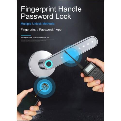 Easy use Fingerprint Door Lock Smart Bluetooth Password Handle Lock Keyless Entry Works with smartphone